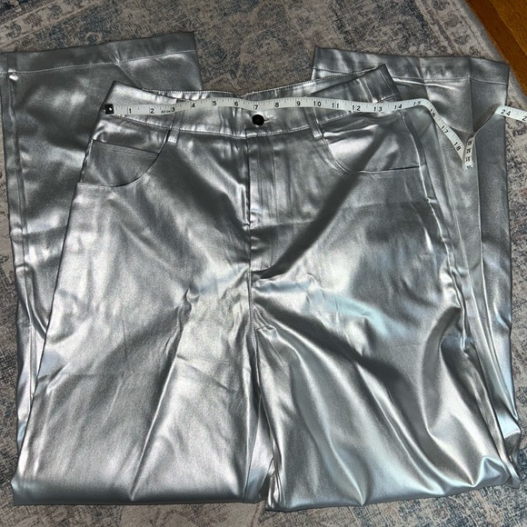 Commence Metallic Leather Straight Leg Pant - Picture 4 of 9